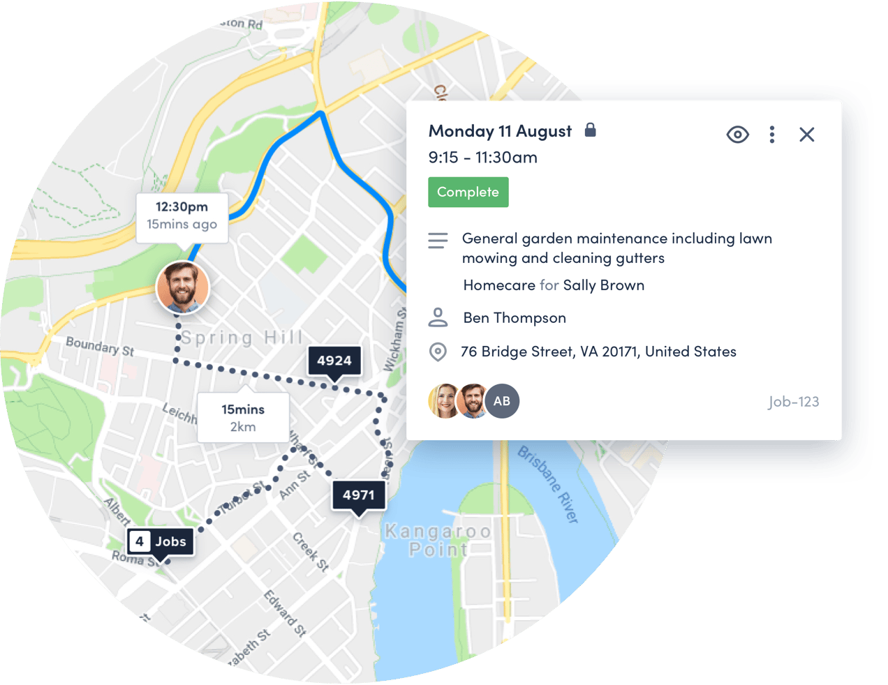 Optimized caregiver routing and mileage