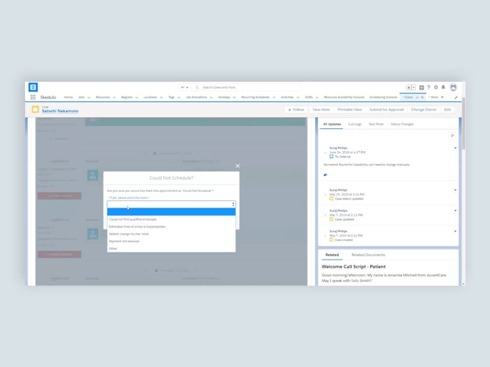 Scheduling Exception Console screenshot 2