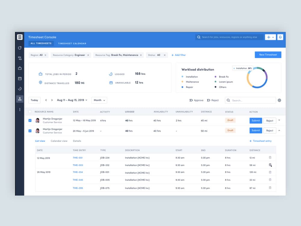 Timesheet Console screenshot 5