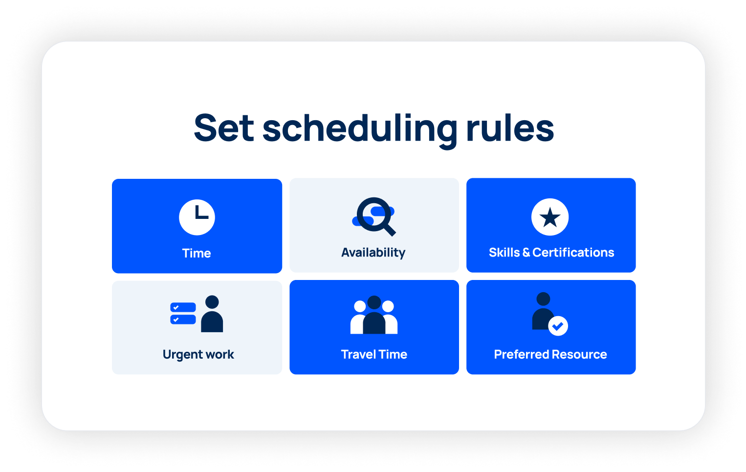 Use custom rules, tags & settings to create the optimal schedule