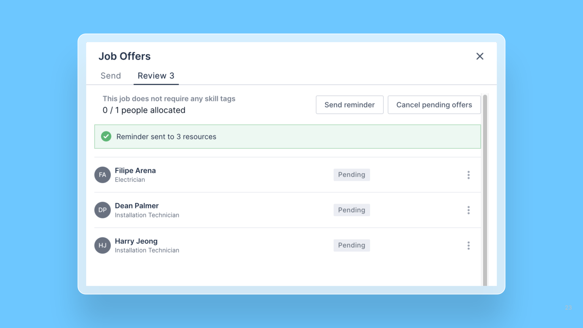 Ability to send job offer reminders cover image