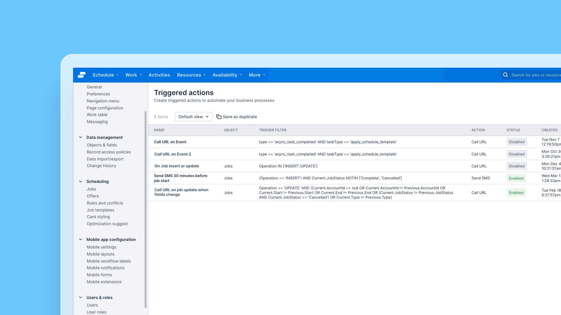 View triggered actions in web app settings cover image