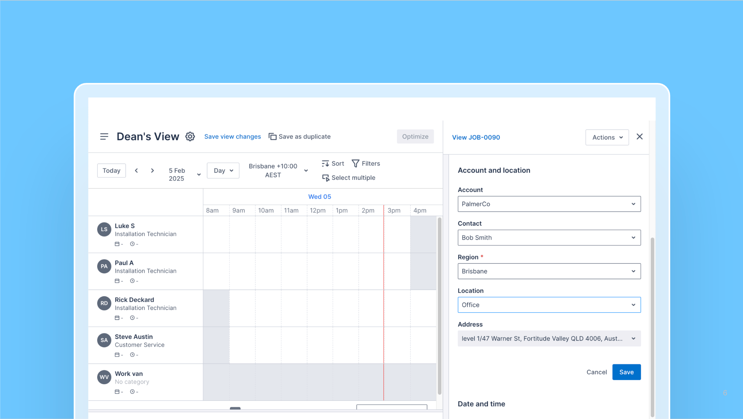 Account and location information now editable from the context panel cover image
