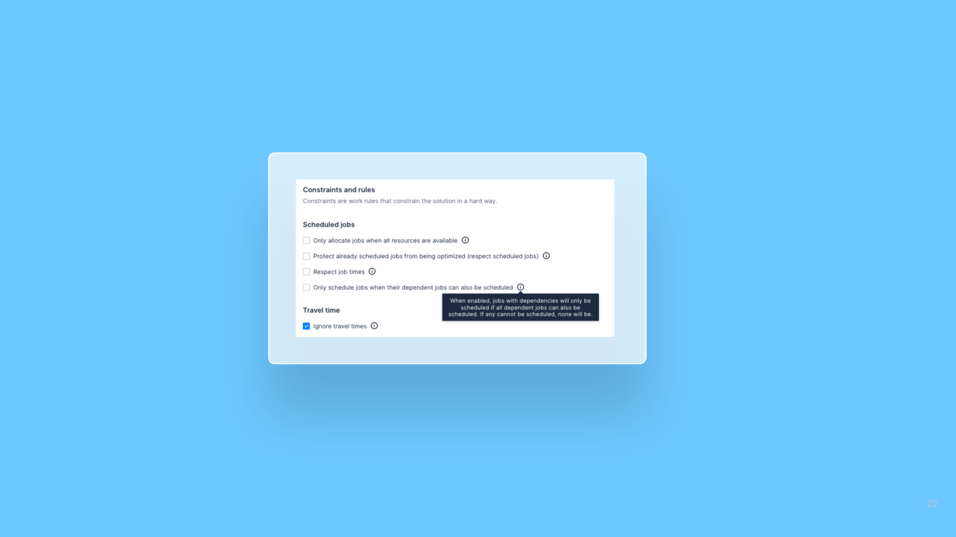 Optimization recipes: all-or-nothing scheduling for Jobs with dependencies release note