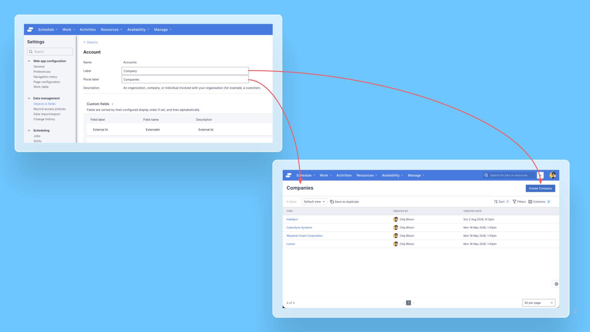 Customizable object labels for standard and custom objects release note