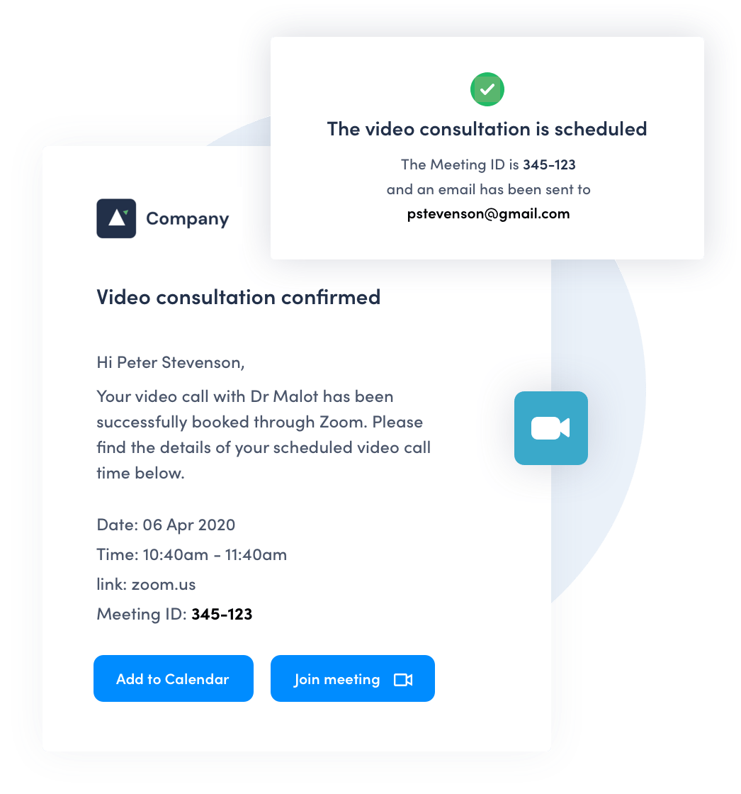 Keep your customer up to date with crystal clear appointment details