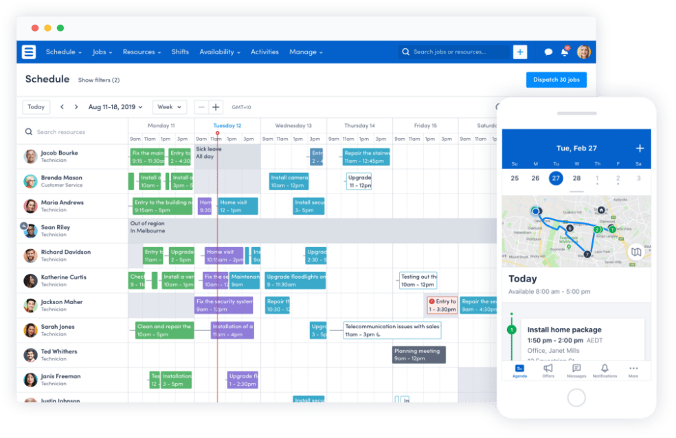 Skedulo product screenshot