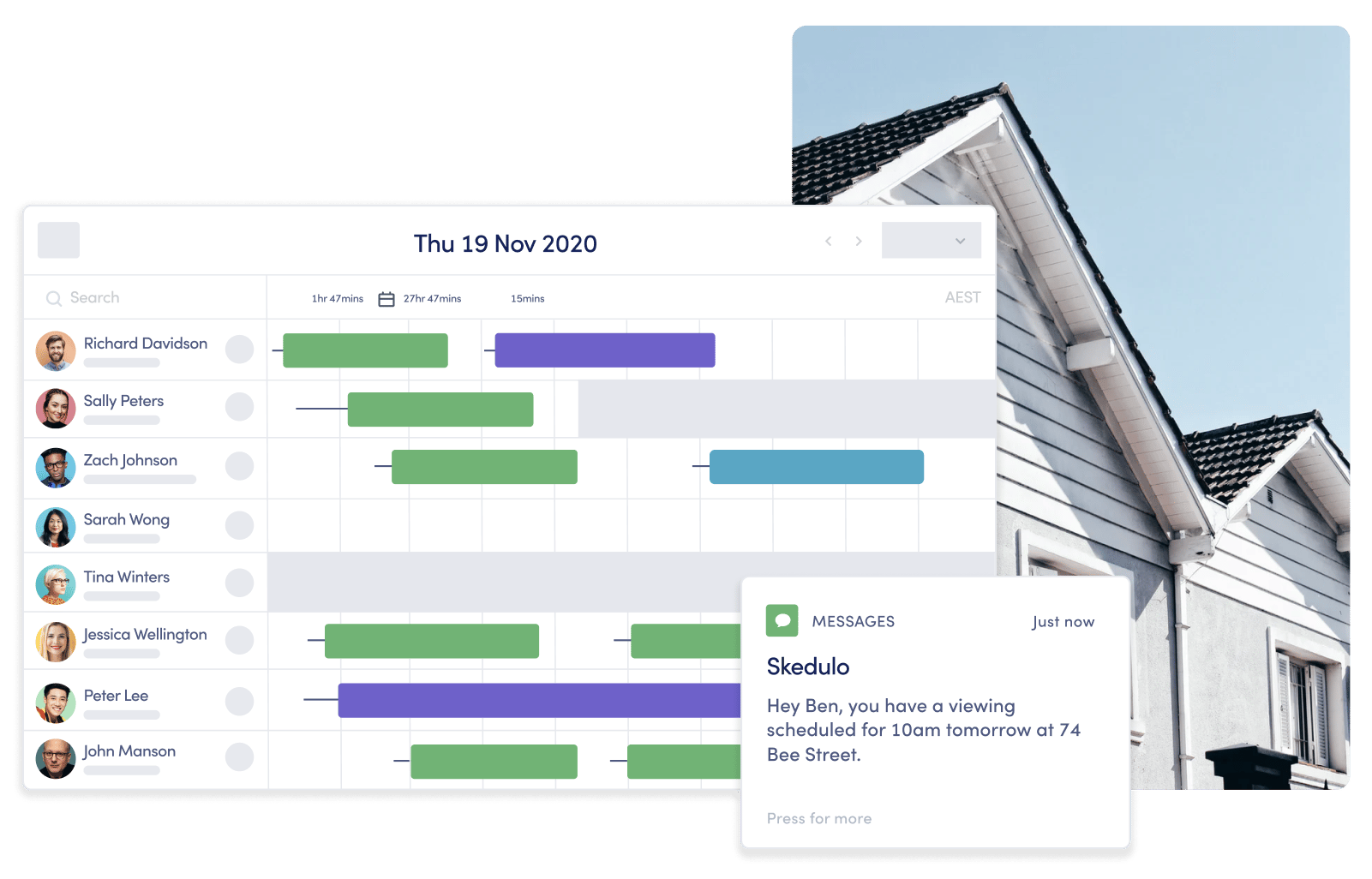Scheduling software for real estate and property management