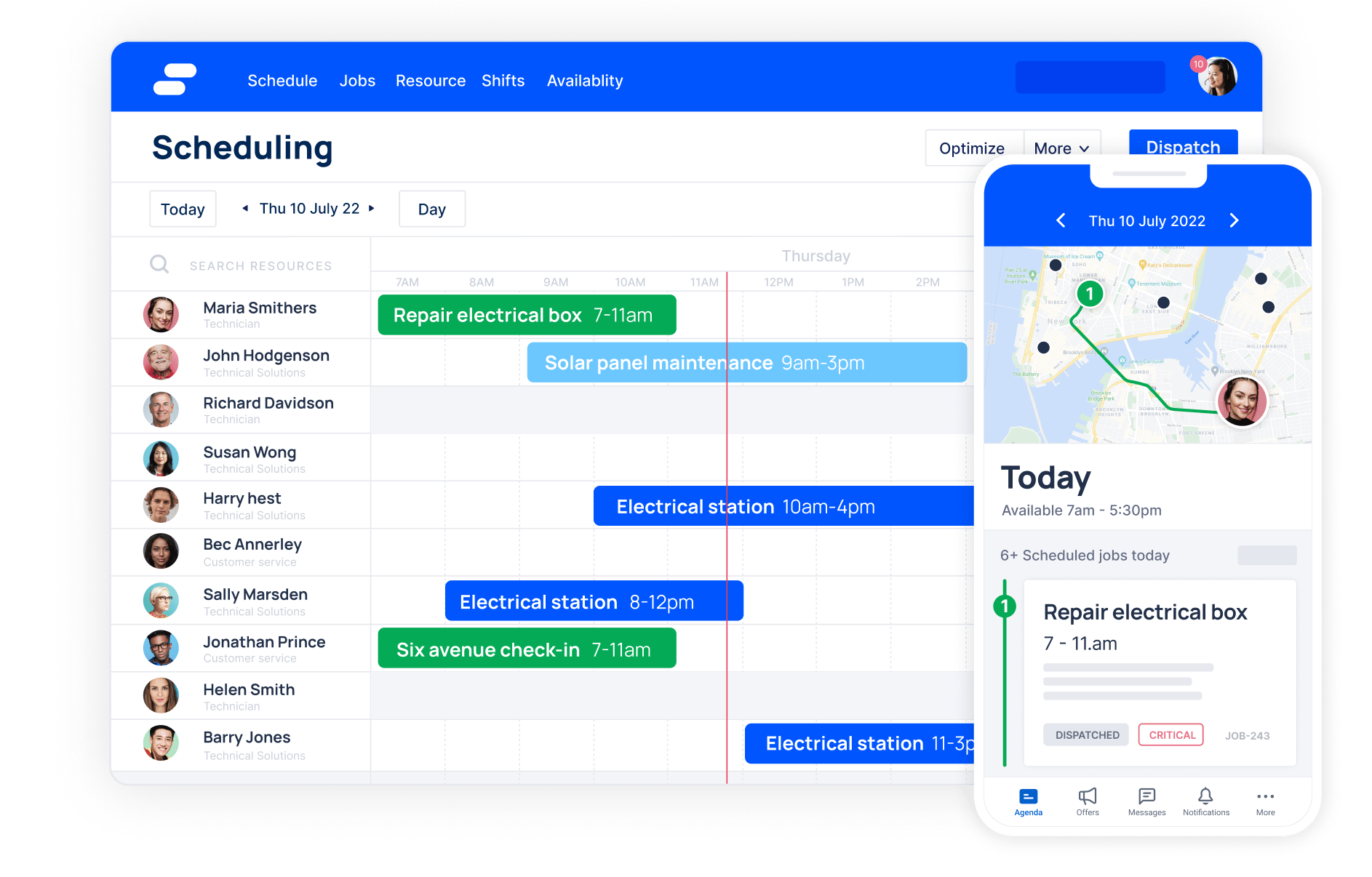 Scheduling software for energy & utilities companies