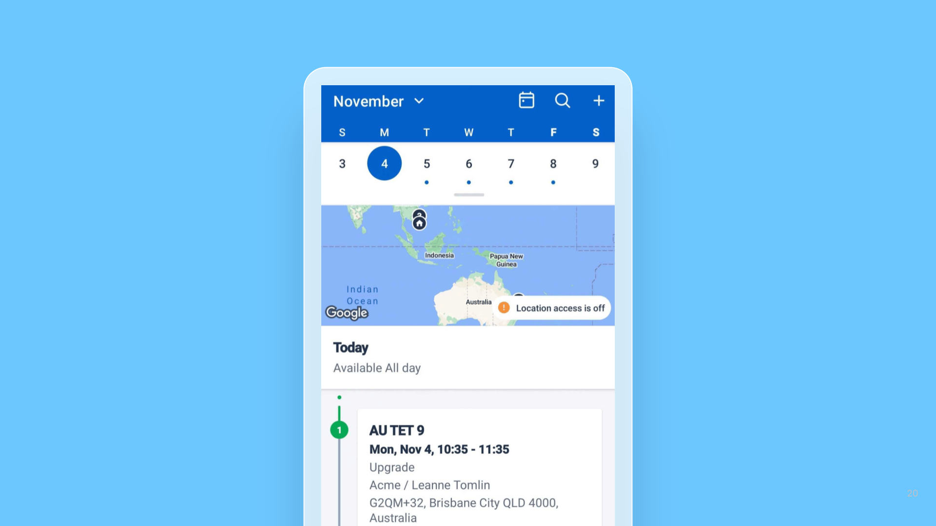 New location tracking indicator in the Skedulo Plus Agenda map cover image
