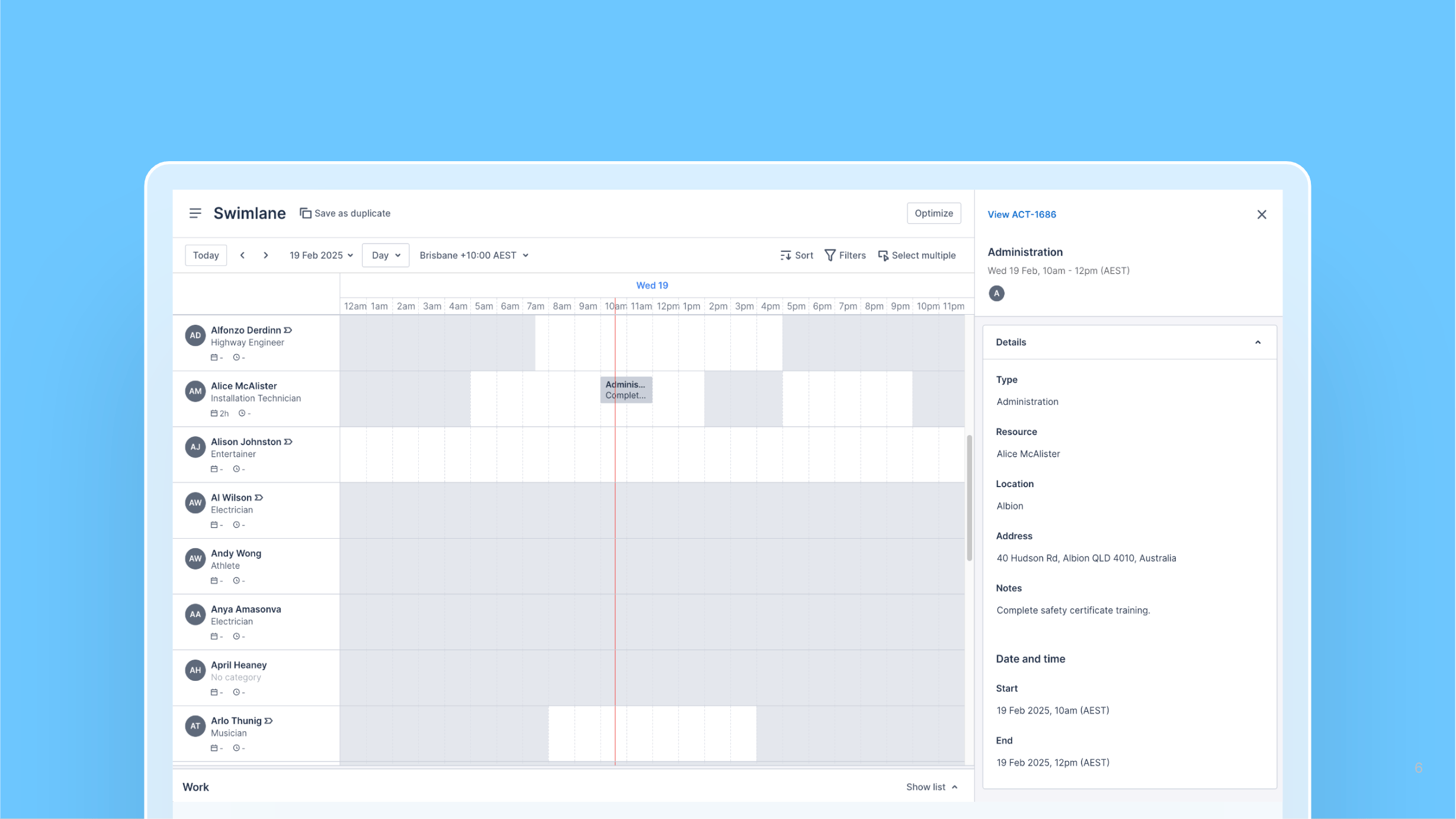 View activity details in the Swimlane cover image