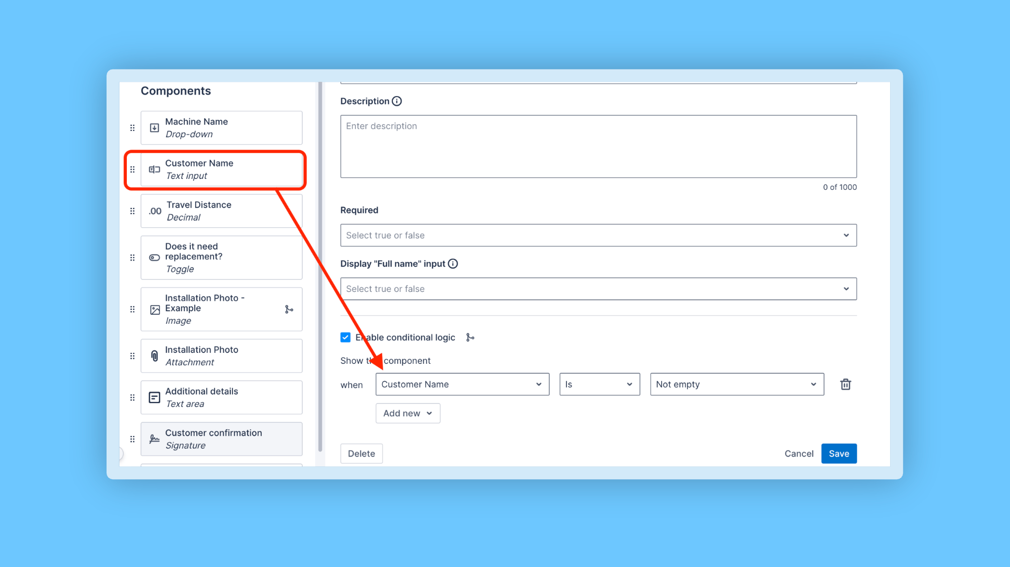 Form Builder – Conditional logic now supports text input & text area components cover image