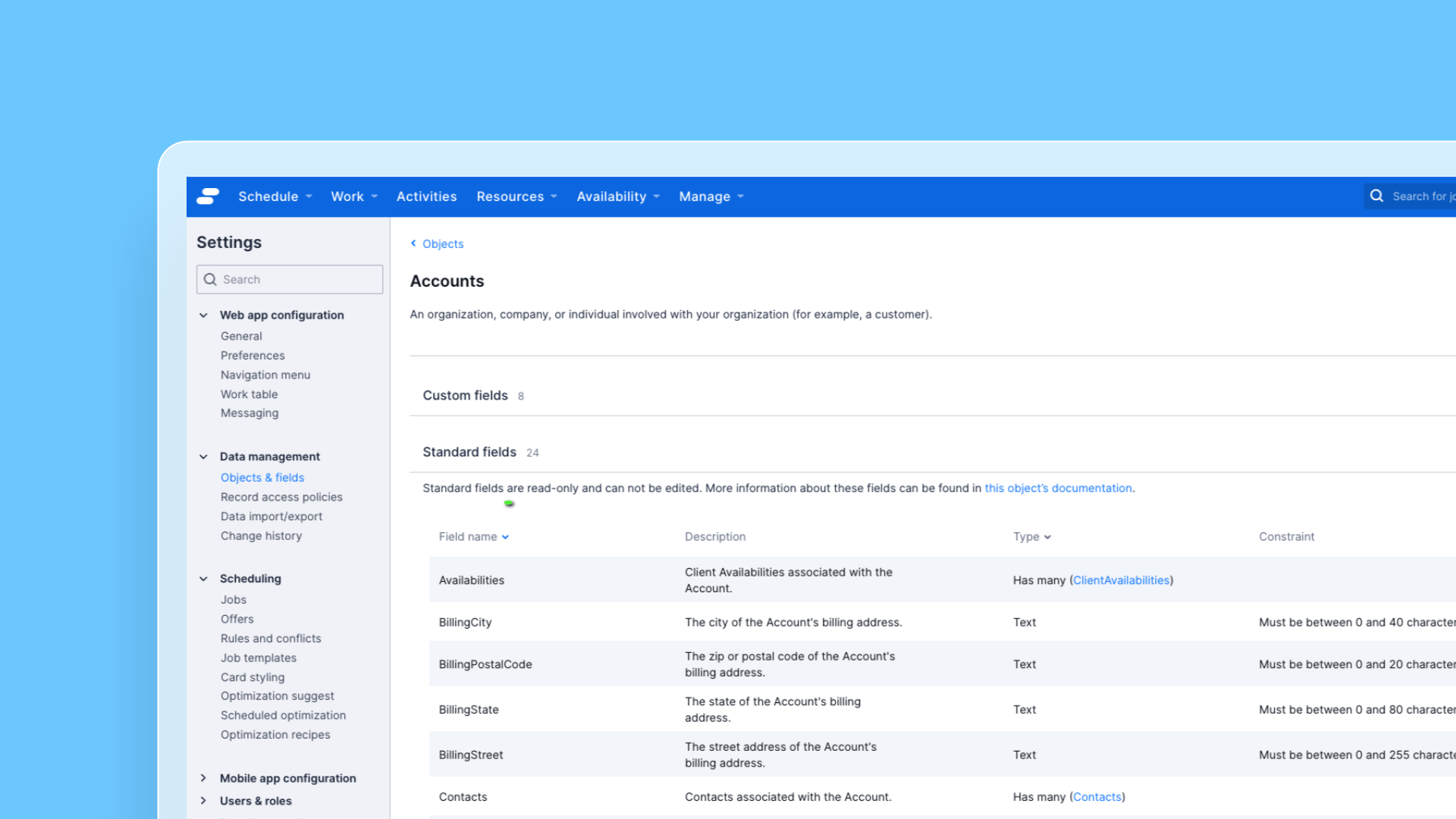 Listing standard data model fields in Web App UI cover image