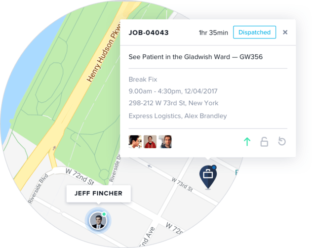 Job and resource map location