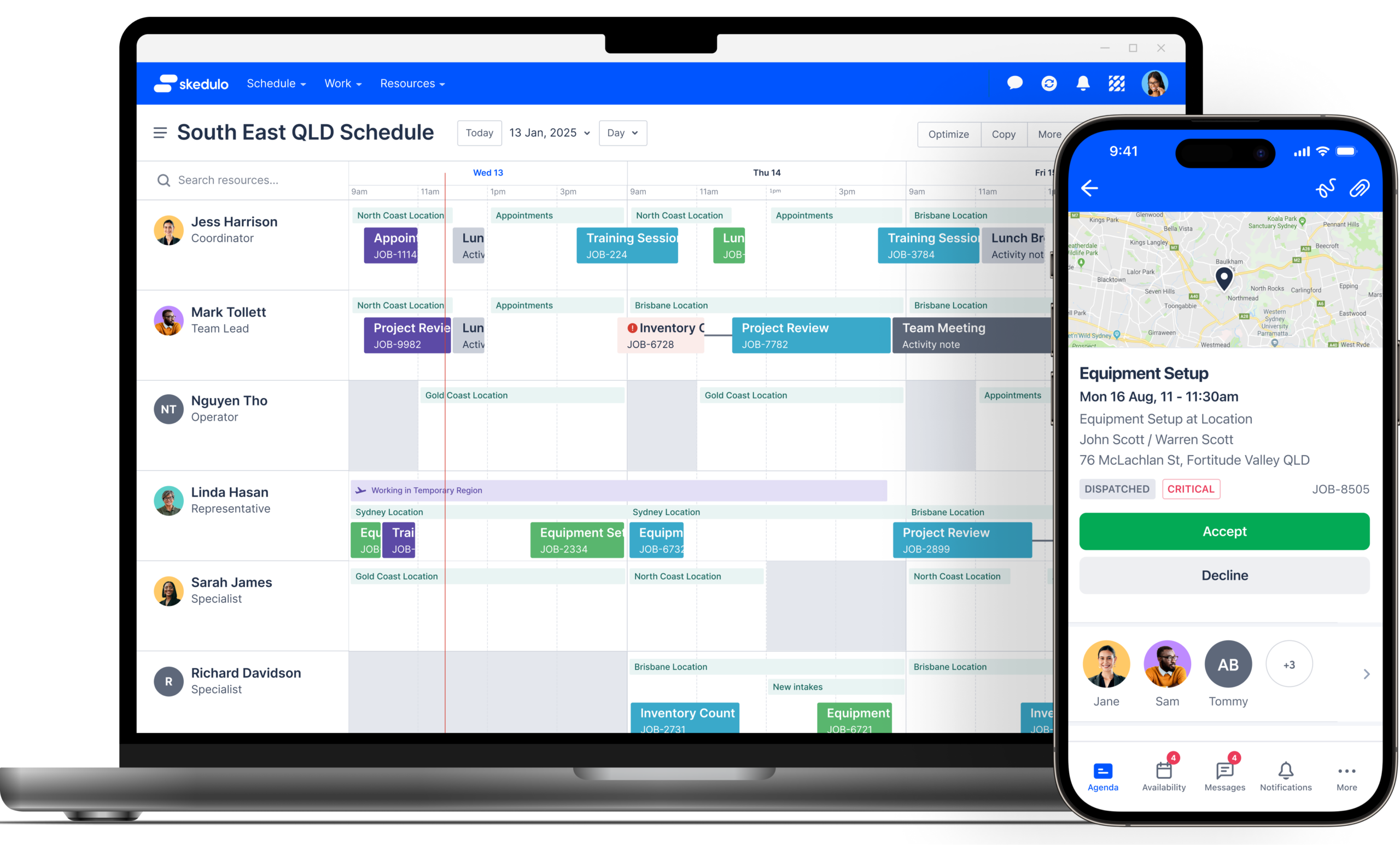 Skedulo product screen